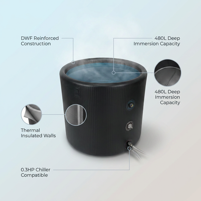Pro Elite Recovery 90Cm Ice Pod Ice Bath Therapy Inflatable DWF Cold Plunge Tub for 03Hp Water Chiller for Athletes
