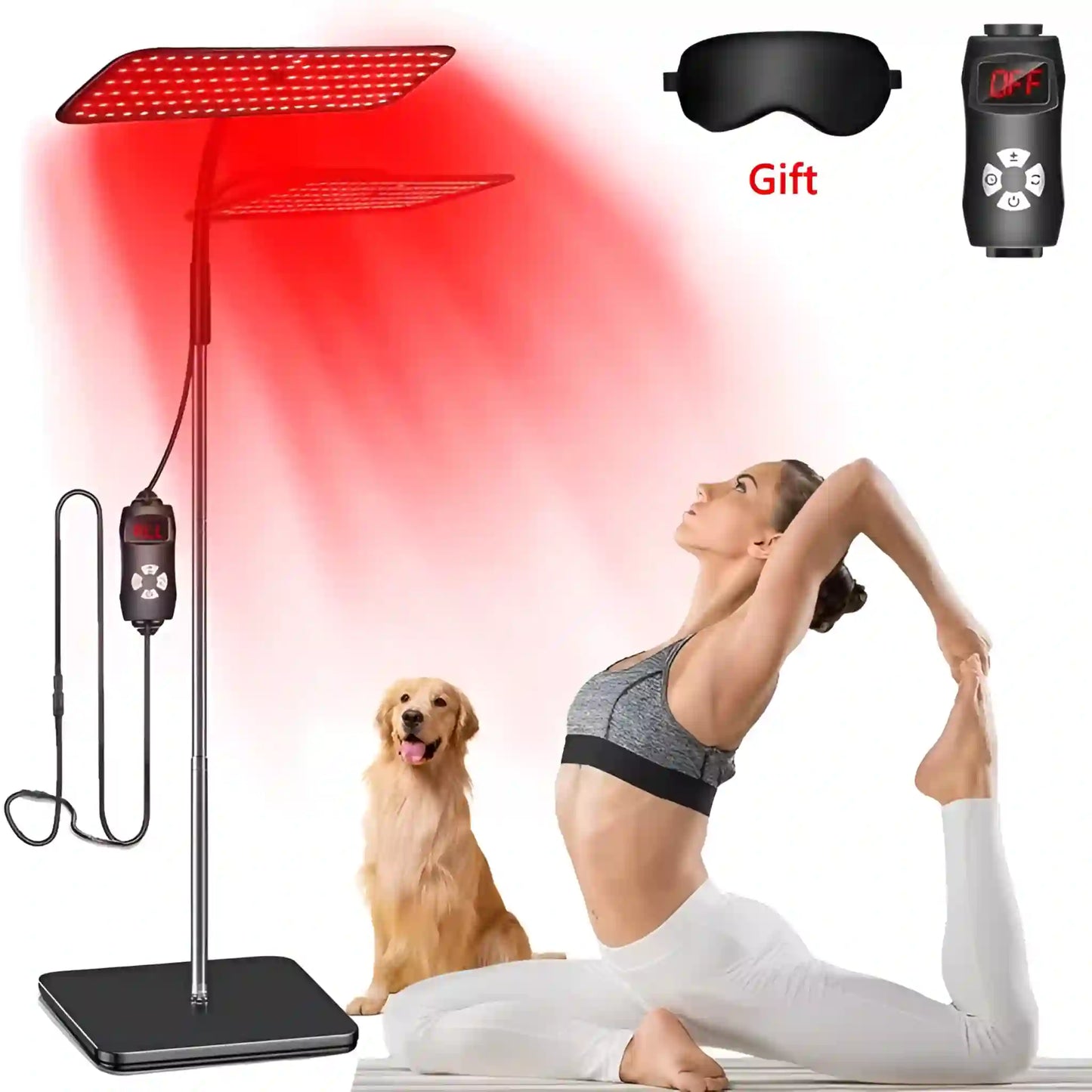 660Nm 850Nm near Infrared Light Panel Red Light Lamp with Timer Face and Body Home Use Relief Pain Device with Adjustable Stand