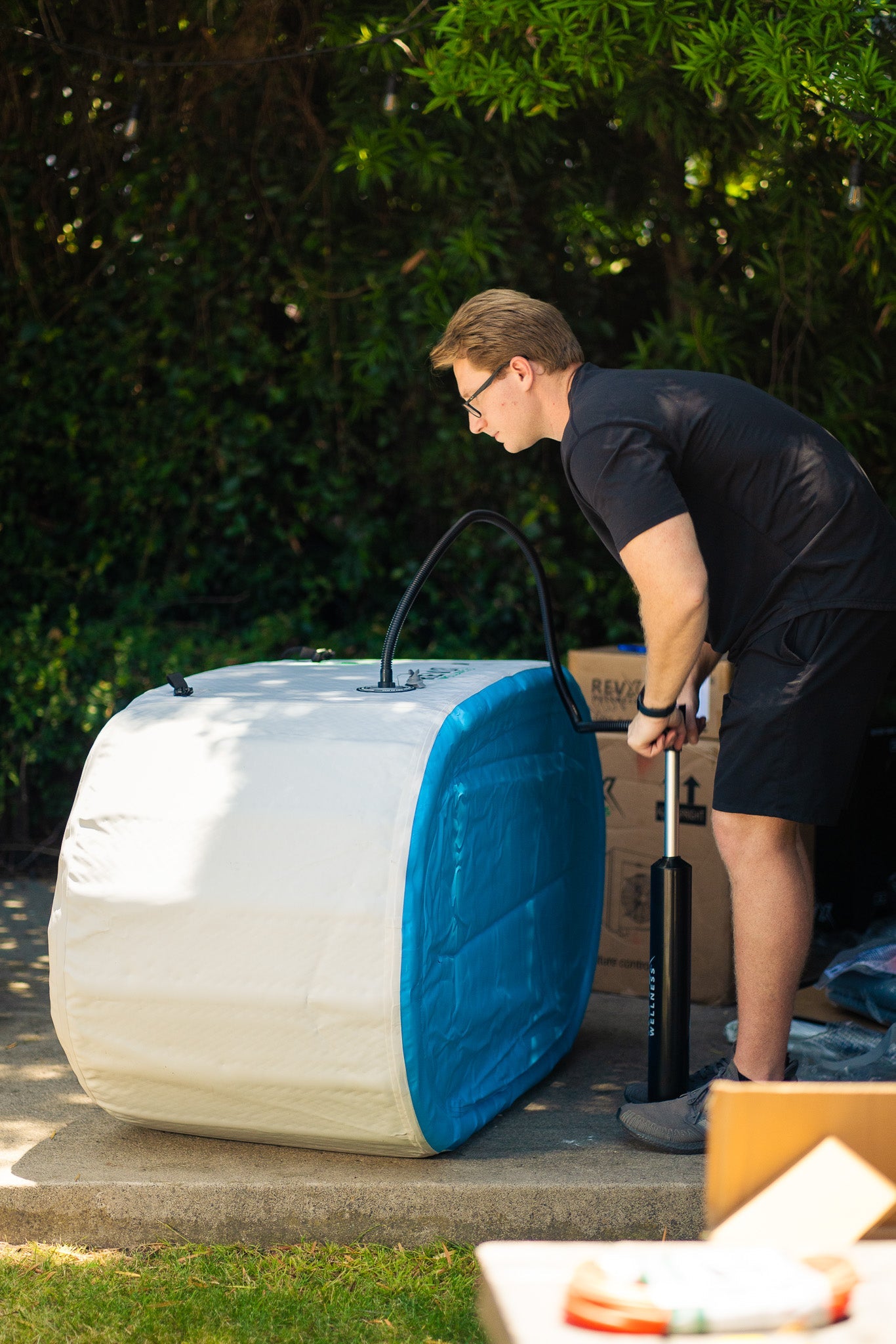 RevX Inflatable Tub Deluxe | Large Inflatable Cold Plunge Tub | 150 Gal | Fits Up to 7'2"