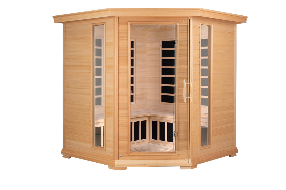 Blisspod Vienna Corner Far Infrared Sauna | 4-5 Person | Canadian Hemlock | Low EMF | 2250W