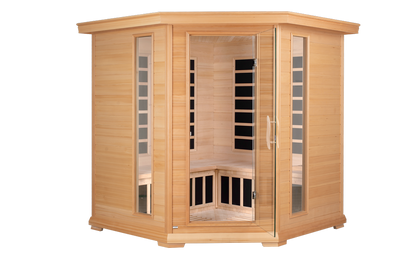 Blisspod Vienna Corner Far Infrared Sauna | 4-5 Person | Canadian Hemlock | Low EMF | 2250W