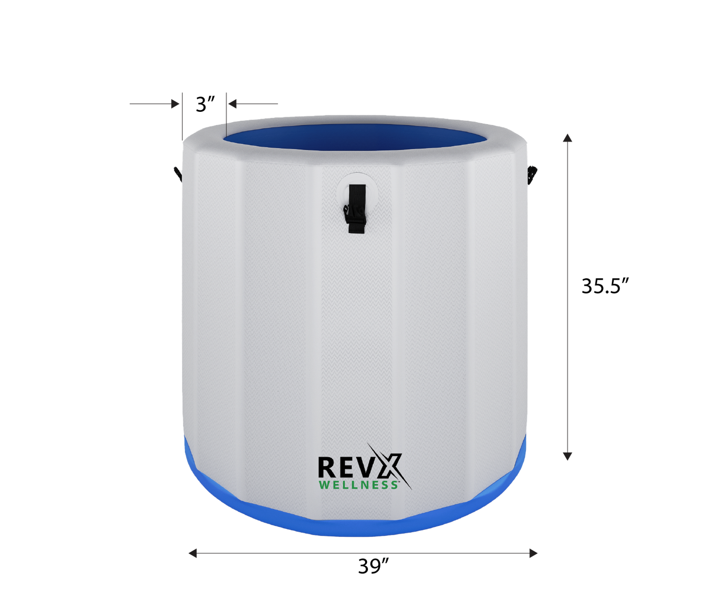RevX Inflatable Barrel with Inflatable Steps | Portable Cold Plunge Barrel Tub | Fits Up to 6'3"