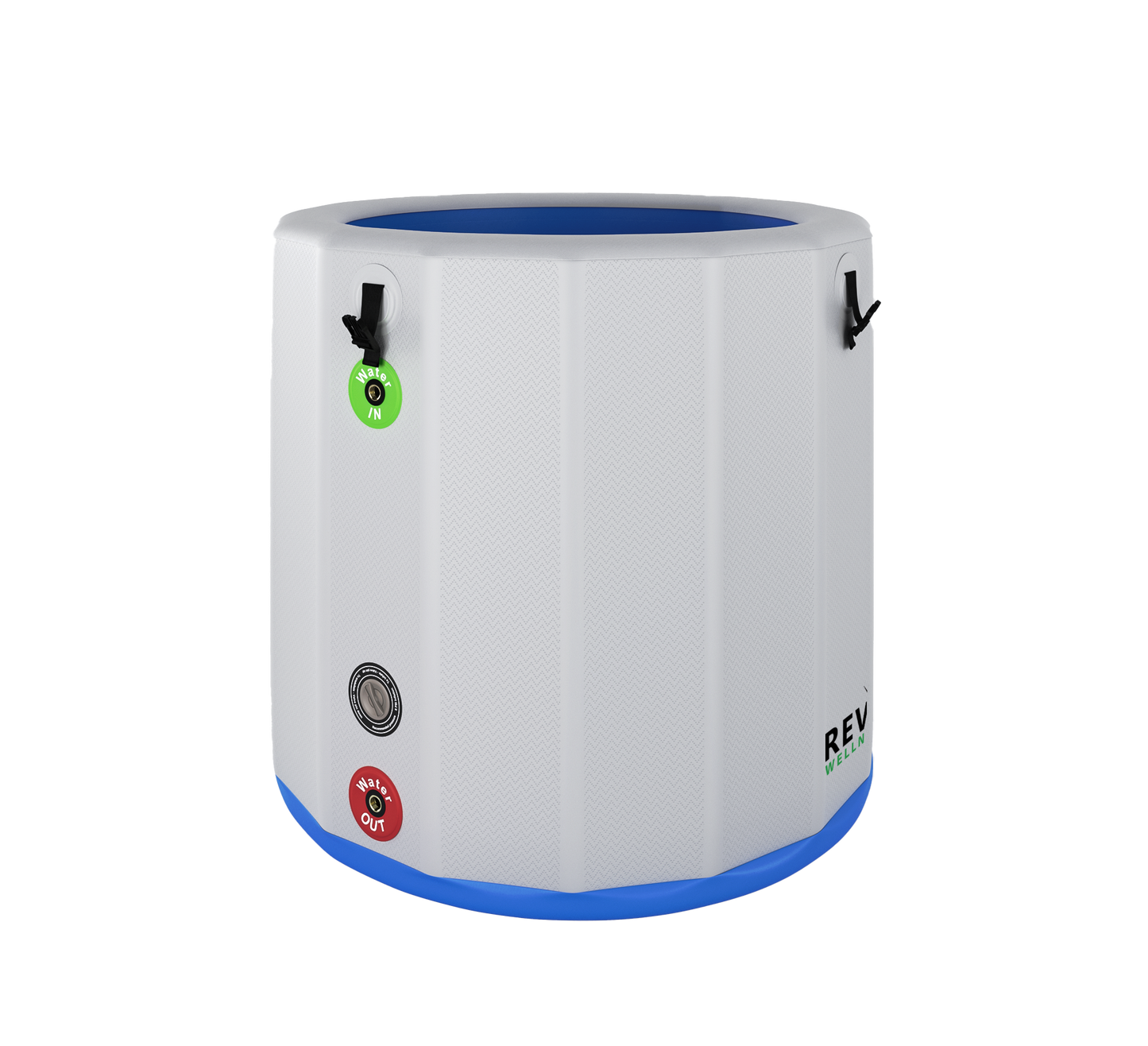 RevX Inflatable Barrel with Inflatable Steps | Portable Cold Plunge Barrel Tub | Fits Up to 6'3"