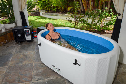 RevX Inflatable Tub Deluxe | Large Inflatable Cold Plunge Tub | 150 Gal | Fits Up to 7'2"