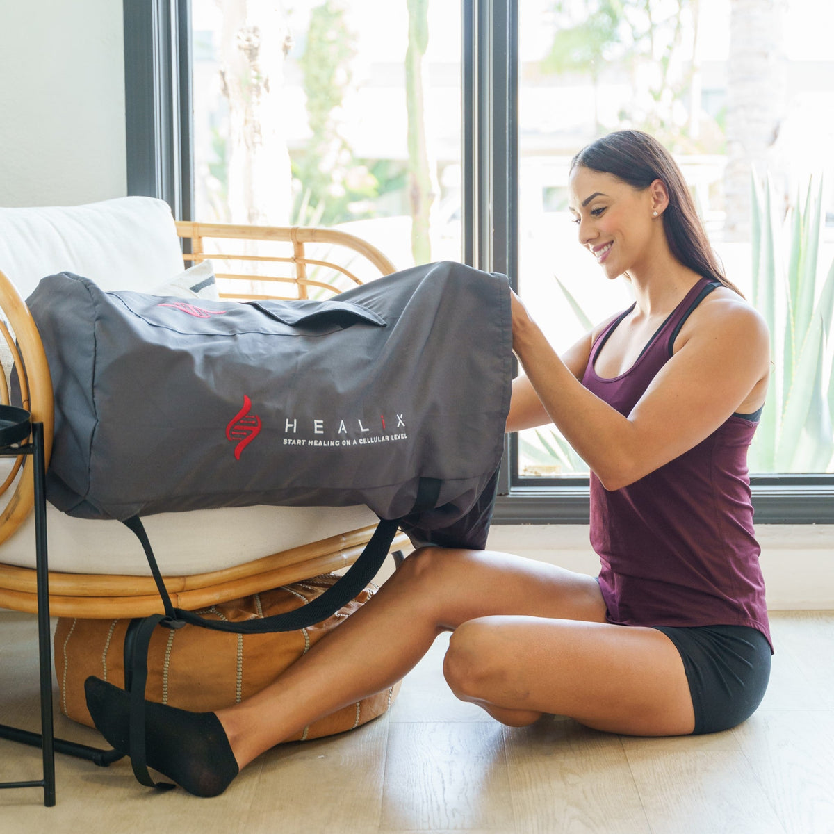 HEALiX Stash Sauna Blanket Carrying Backpack | Matte Black