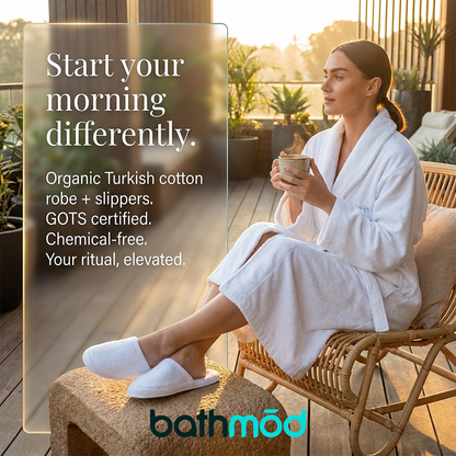 Luxury Organic Cotton Bathrobe & Slipper Set