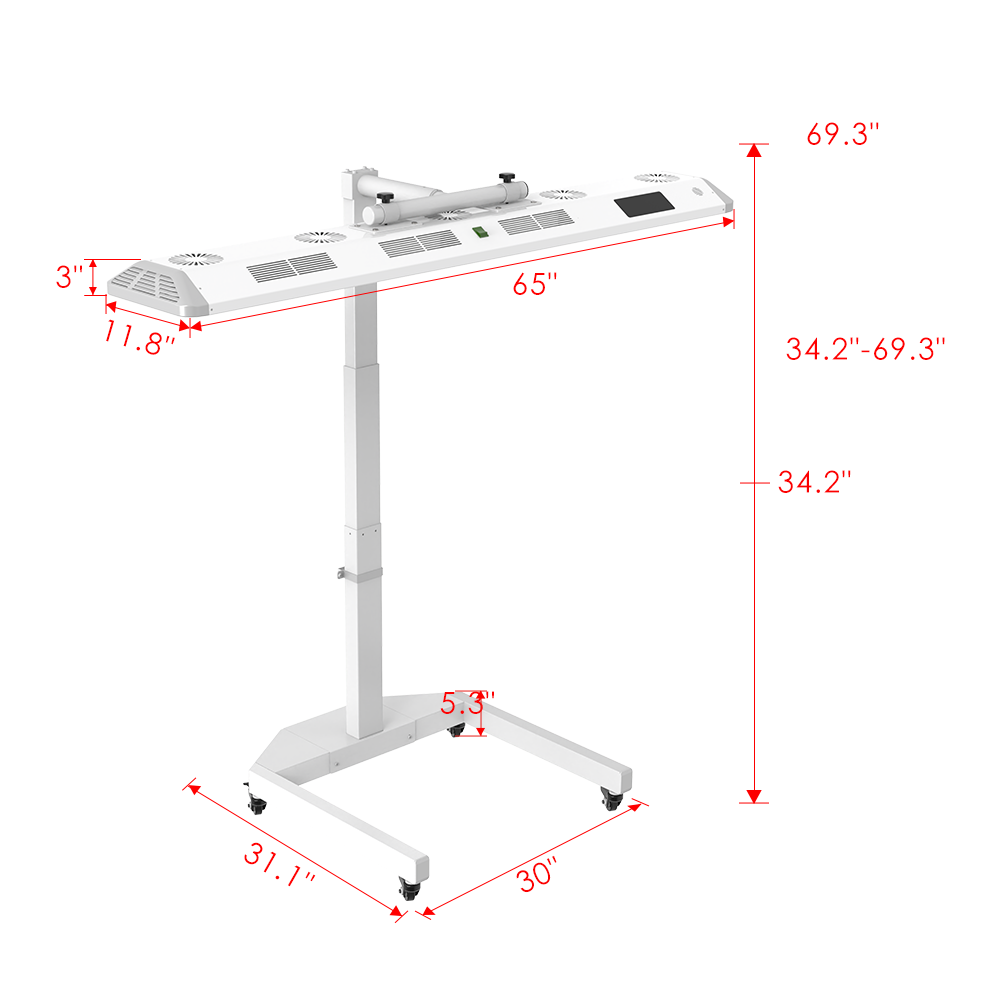 Renew Red Light Panorama Panel | 7-Wavelength Adjustable LED Therapy Panel | 480 LEDs | 360° Rotating Stand