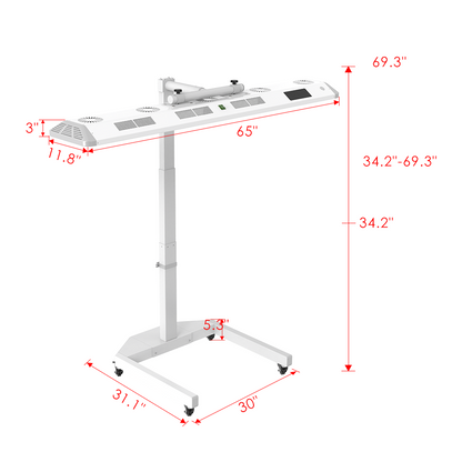 Renew Red Light Panorama Panel | 7-Wavelength Adjustable LED Therapy Panel | 480 LEDs | 360° Rotating Stand
