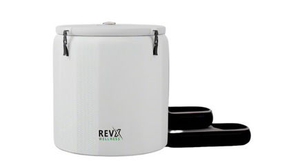 RevX Inflatable Barrel with Inflatable Steps | Portable Cold Plunge Barrel Tub | Fits Up to 6'3"