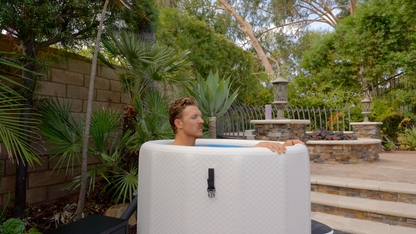 RevX Inflatable Barrel with Inflatable Steps | Portable Cold Plunge Barrel Tub | Fits Up to 6'3"