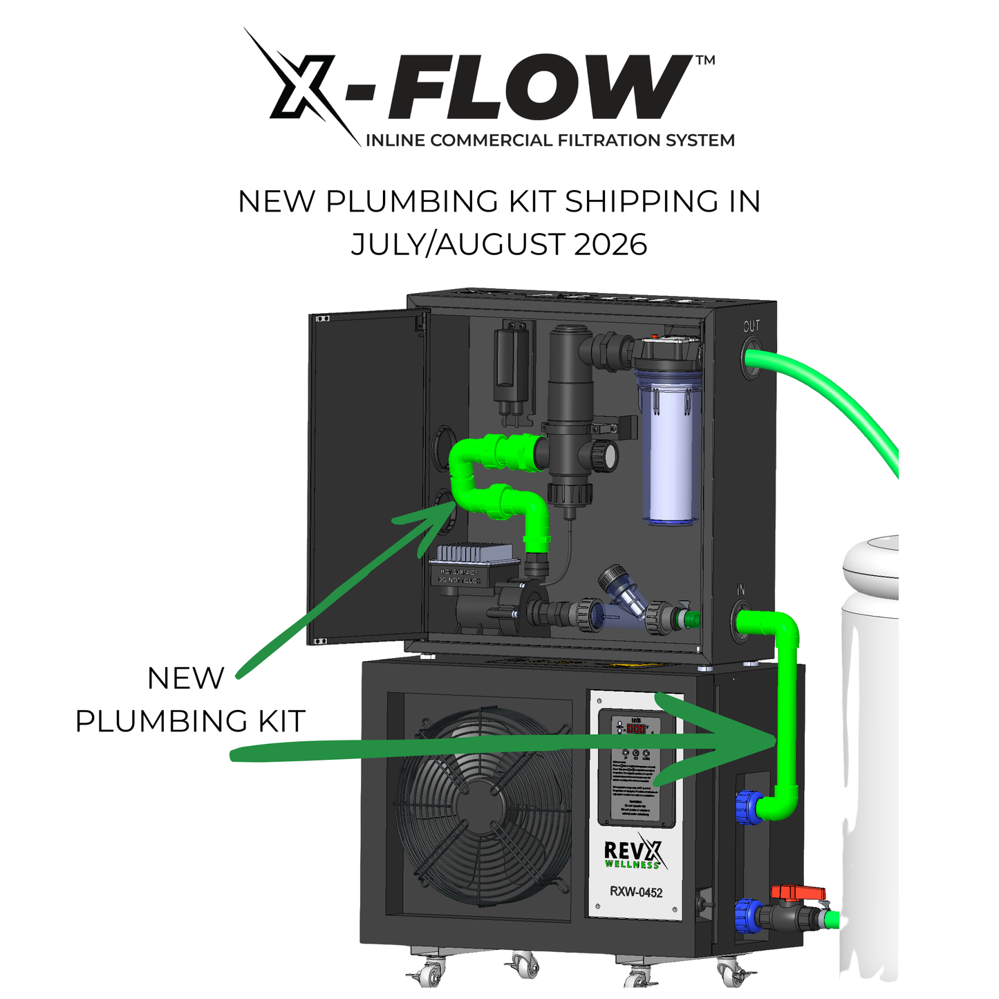 RevX X-FLOW Cold Plunge Filtration System | 200W Pump | 18W UV | 20-Micron Filter