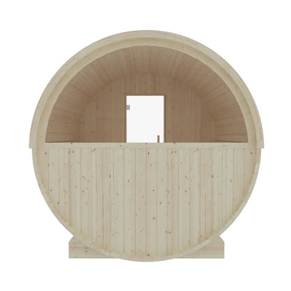 Finnish Sauna Builders Turku | 6-Person Outdoor Barrel Sauna with Terrace | 8KW WiFi Heater
