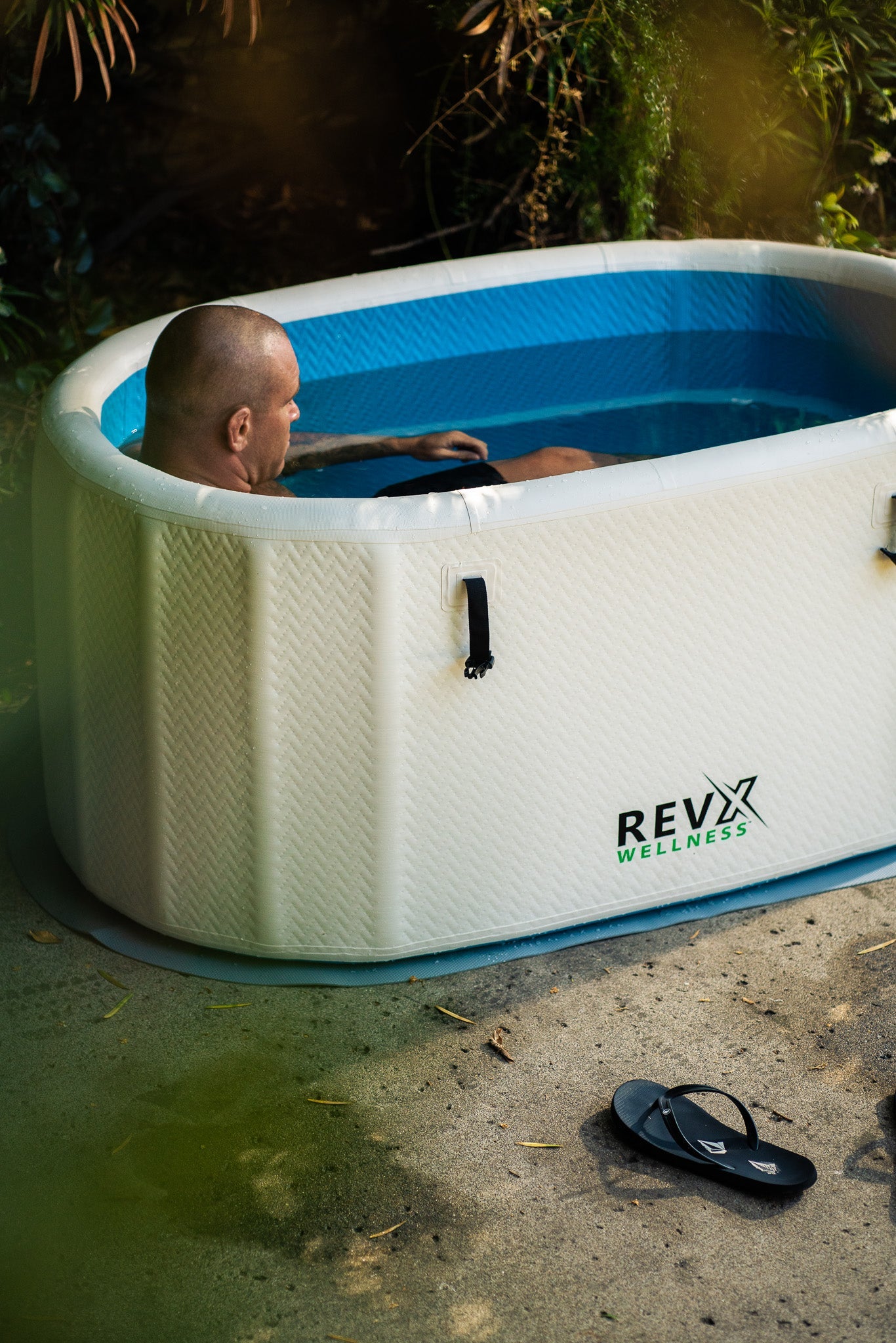 RevX Inflatable Tub Deluxe | Large Inflatable Cold Plunge Tub | 150 Gal | Fits Up to 7'2"
