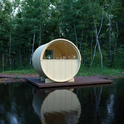 Finnish Sauna Builders Vassa | 6-Person Outdoor Barrel Sauna | 8KW WiFi Heater
