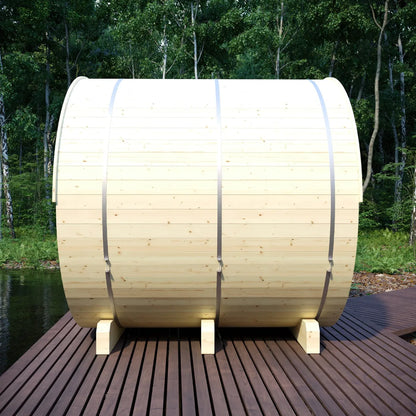 Finnish Sauna Builders Vassa | 6-Person Outdoor Barrel Sauna | 8KW WiFi Heater