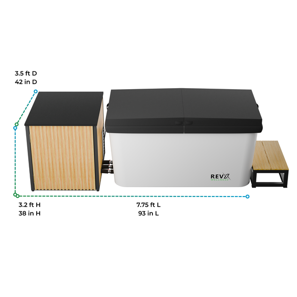 RevX Acrylic X Tub Cold Plunge + LUX 1.5HP Chiller & Filtration System | 34°F–104°F