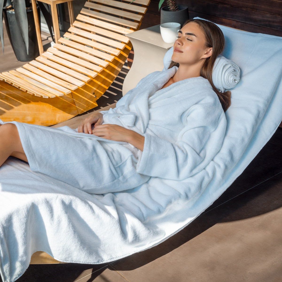 Luxury Organic Cotton Bathrobe & Slipper Set